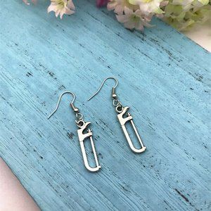 Handsaw Silver Earrings